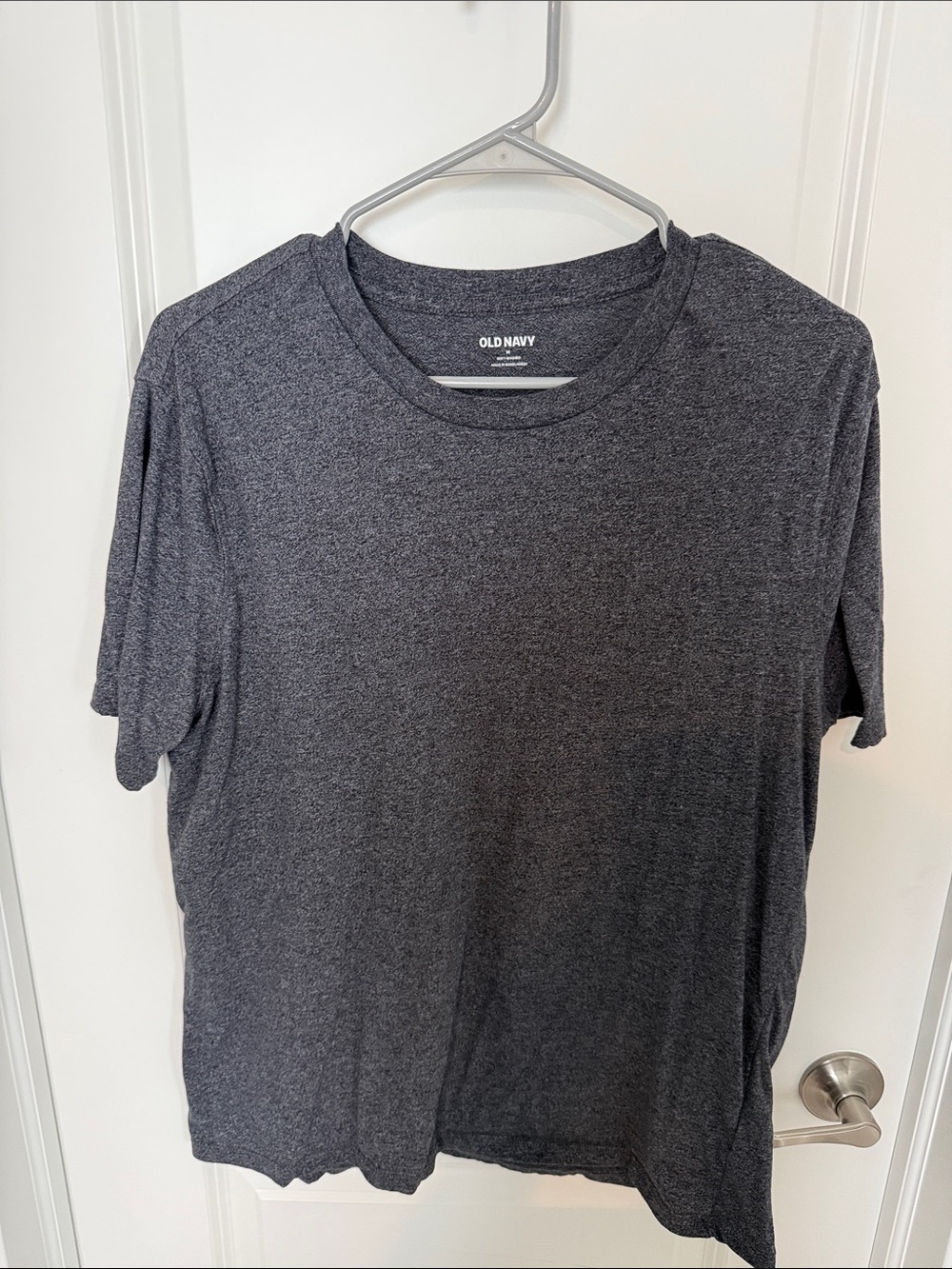 Old Navy Men's Dark Heather Charcoal Short Sleeve Crew T-Shirt
